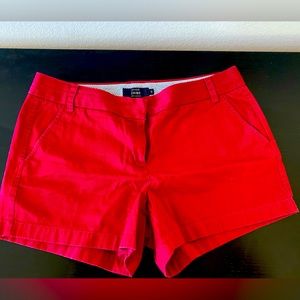 J. Crew Red Chino Stretch Shorts Size 12; 4 inch inseam